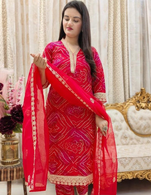 AKSHITA CREATIONS Printed Kurta, Patiala & Dupatta Set