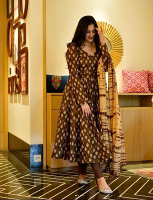 Clothonus Printed Kurta, Palazzo & Dupatta Set