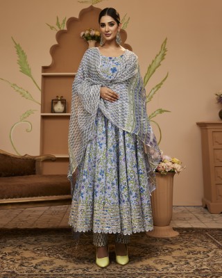 DIVENA Printed Kurta, Trouser/Pant & Dupatta Set