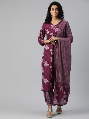 Readiprint Fashions Printed Kurta, Patiala & Dupatta Set