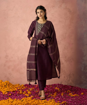 Hritika Embroidered, Embellished Kurta, Trouser/Pant & Dupatta Set
