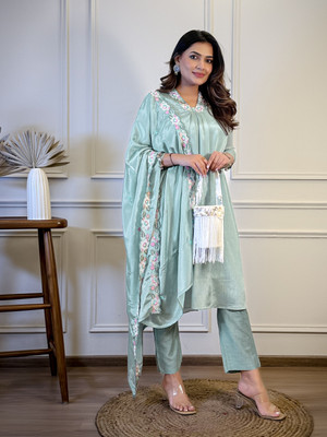Pranj Creation Women Kurti Pant Dupatta Set