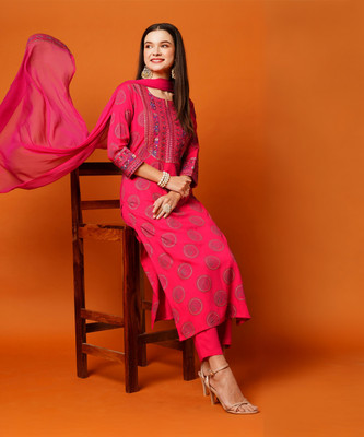 Anni Designer Printed Kurta, Palazzo & Dupatta Set