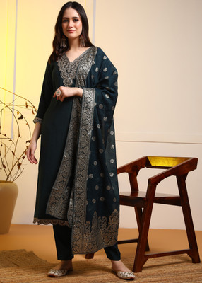 New Ethnic 4 You Embroidered Kurta, Salwar & Dupatta Set