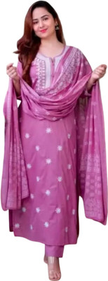 KRISHNA VASTRAM Embroidered Kurta, Trouser/Pant & Dupatta Set