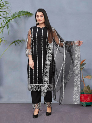 LifeSky Embroidered Kurta, Salwar & Dupatta Set