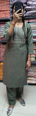 B K ENTERPRISE Embroidered Kurta, Salwar & Dupatta Set