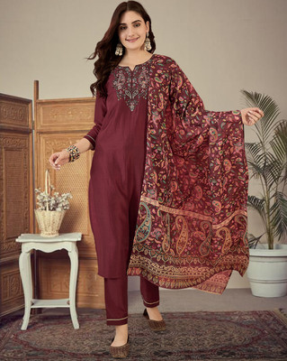 Tasrika Embroidered Kurta, Trouser/Pant & Dupatta Set