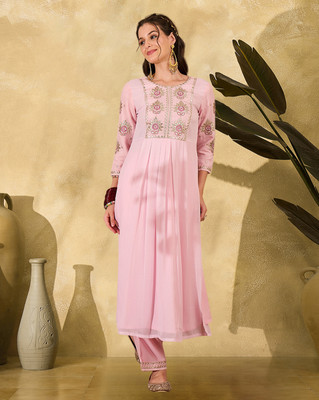 SheWill Embroidered Kurta, Trouser/Pant & Dupatta Set