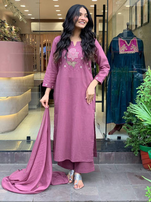 RN Fashion Embroidered Kurta, Trouser/Pant & Dupatta Set