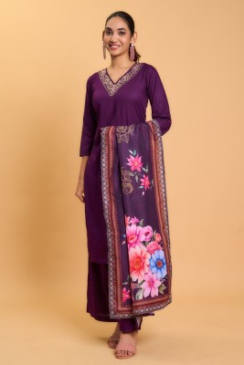 raamadhani Embroidered Kurta, Palazzo & Dupatta Set