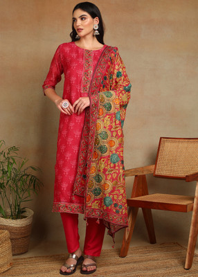 Sangria Printed Kurta, Trouser/Pant & Dupatta Set