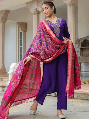 Imlie Embroidered Kurta, Trouser/Pant & Dupatta Set