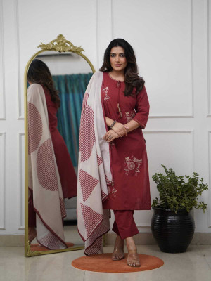 Krisio Printed Kurta, Trouser/Pant & Dupatta Set