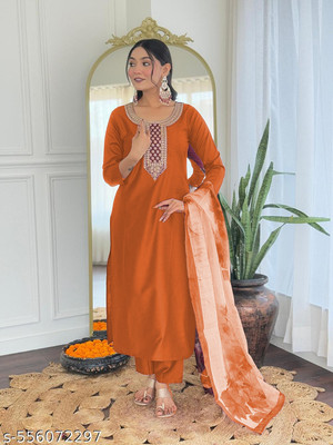 LuGruCollection Embroidered Kurta, Trouser/Pant & Dupatta Set