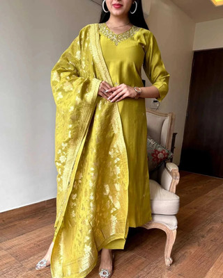 TARTAM Applique Kurta, Trouser/Pant & Dupatta Set