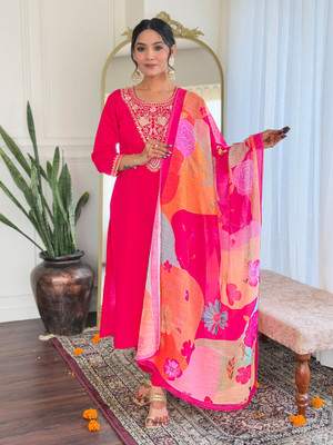 RN Fashion Embroidered Kurta, Trouser/Pant & Dupatta Set