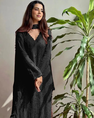 TRIVORA Embroidered Kurta, Trouser/Pant & Dupatta Set
