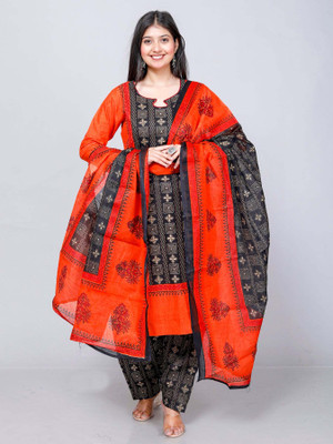 Jevi Prints Printed Kurta, Patiala & Dupatta Set