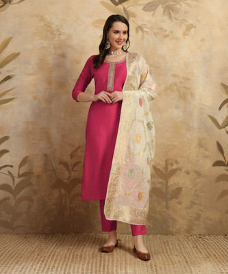 ZIBLON Embroidered Kurta, Trouser/Pant & Dupatta Set