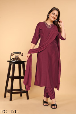 Harekrishna creation Women Kurta Pant Attached Dupatta Set