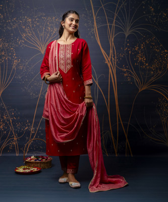 VredeVogel Embroidered Kurta, Trouser/Pant & Dupatta Set