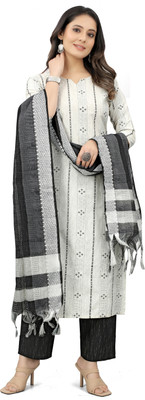 Mahet Geometric Print Kurta, Trouser/Pant & Dupatta Set