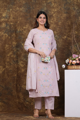 MF HAYAT Embroidered Kurta, Trouser/Pant & Dupatta Set