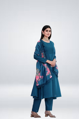 clothstory Solid, Printed Kurta, Trouser/Pant & Dupatta Set