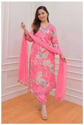 Bhande Balaji Textile Printed Kurta, Trouser/Pant & Dupatta Set