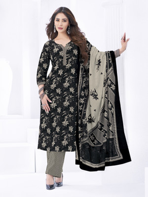 Larqi Floral Print Kurta, Trouser/Pant & Dupatta Set