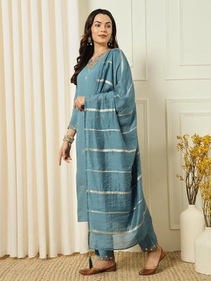 MITRA CREATION Embroidered Kurta, Trouser/Pant & Dupatta Set