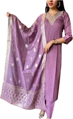 FARHATFASHION Embroidered Kurta, Trouser/Pant & Dupatta Set