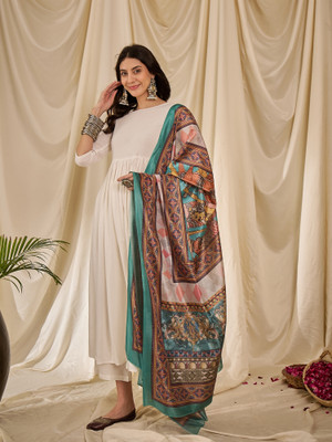 InWeave Solid Kurta, Trouser/Pant & Dupatta Set