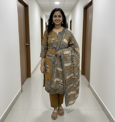 Aaliya Floral Print Kurta, Trouser/Pant & Dupatta Set