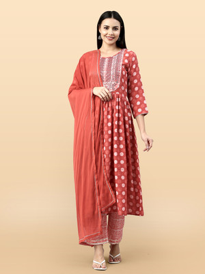 Anouk Rustic Embroidered Kurta, Trouser/Pant & Dupatta Set