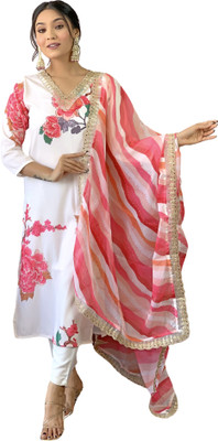 Dhruvil Impex Solid Kurta, Trouser/Pant & Dupatta Set
