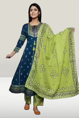 Aditi Tex Fab Floral Print Kurta, Trouser/Pant & Dupatta Set