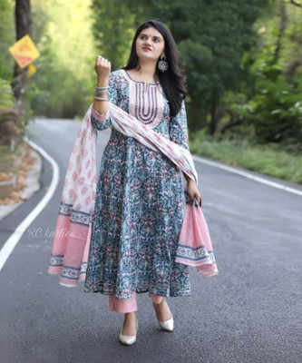 PILUDI Printed Kurta, Salwar & Dupatta Set