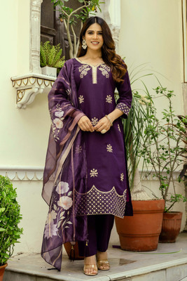 HANSKI FASHION Printed Kurta, Salwar & Dupatta Set