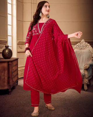 Tasrika Embroidered Kurta, Trouser/Pant & Dupatta Set