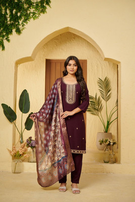 DKT TRENDZ Embroidered Kurta, Salwar & Dupatta Set