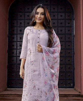 Royal Export Embroidered Kurta, Trouser/Pant & Dupatta Set