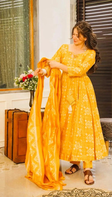 HOUSE OF COMMON Self Design Kurta, Trouser/Pant & Dupatta Set