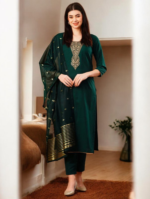 thegoodstore Embroidered Kurta, Trouser/Pant & Dupatta Set