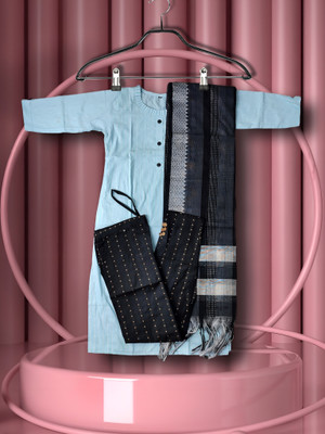 Stylish Fancy Cloth Striped Kurta, Trouser/Pant & Dupatta Set