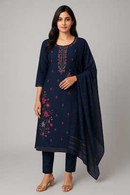 Rijak Creations Embellished Kurta, Salwar & Dupatta Set