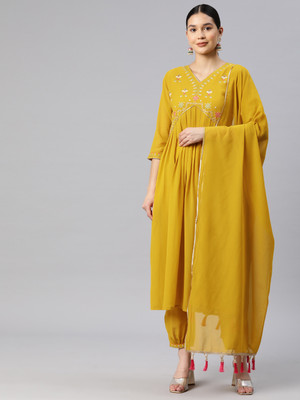 Arriva Fab Embroidered Kurta, Trouser/Pant & Dupatta Set