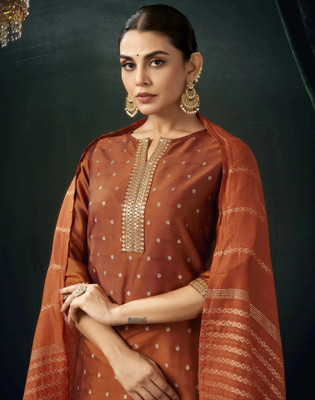 Skylee Embellished, Embroidered, Woven Kurta, Trouser/Pant & Dupatta Set