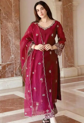 sirhon Embroidered Kurta, Trouser/Pant & Dupatta Set